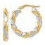 White Twisted Hoop Earrings in 14K Yellow Gold, 25mm - Sophia Jewelers
