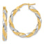 White Twisted Hoop Earrings in 14K Yellow Gold, 30mm - Sophia Jewelers