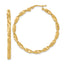 14K Polished and Textured Twisted Hoop Earrings