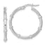 14K White Polished and Fancy Hoop Earrings