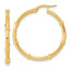 14K Polished and Fancy Hoop Earrings