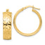 Hoop Earrings in 14K Yellow Gold, 24mm Textured - Sophia Jewelers