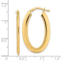 14K Polished Oval Hoop Earrings