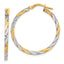 White Twist Hoop Earrings in 14K Yellow Gold, 30.5mm - Sophia Jewelers