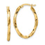 Twisted 2.5x20x29mm Oval Hoop Earrings in 14K Yellow Gold, 20x29mm - Sophia Jewelers
