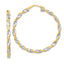 White Twist Hoop Earrings in 14K Yellow Gold, 42.75mm - Sophia Jewelers