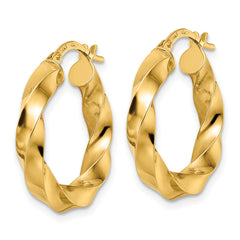 14K Polished Twisted Hoop Earrings