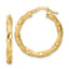 Twisted Hoop Earrings in 14K Yellow Gold, 26.5mm Brushed & Polished - Sophia Jewelers