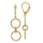 14k Circle Dangle Leverback Earrings