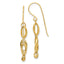 Oval Links French Hook Dangle Earrings in 14K Yellow Gold, Diamond-Cut - Sophia Jewelers