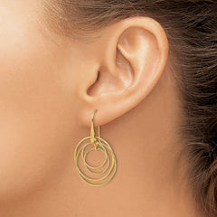 14K Polished Circles Dangle Earrings
