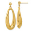 14K Polished Hollow Oval Hollow Post Dangle Earrings
