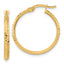 14K Polished and Diamond-cut Knife Edge Hoop Earrings