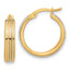 14K Two-tone Polished and Diamond-cut Hoop Earrings