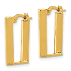 14K Polished U Shape Hoop Earrings