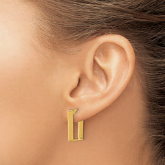 14K Polished U Shape Hoop Earrings