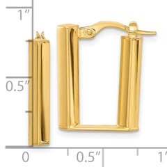 14K Polished U Shape Hoop Earrings