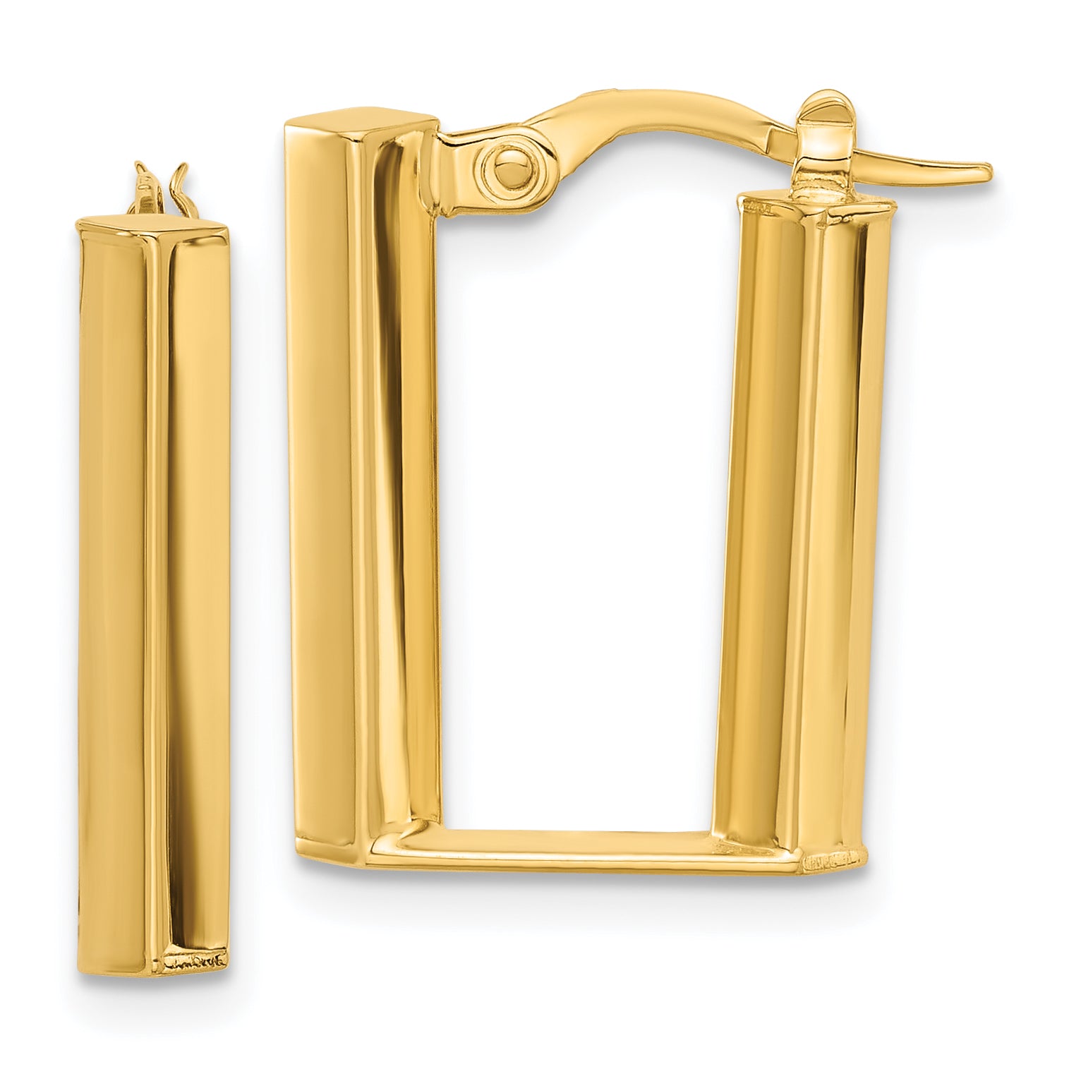 14K Polished U Shape Hoop Earrings
