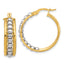 Beaded Hoop Earrings in 14K Two-Tone Gold, 26mm - Sophia Jewelers