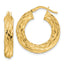 Woven Texture Round Hoop Earrings in 14K Yellow Gold, 25mm - Sophia Jewelers