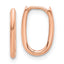 14K Rose Gold Polished Oval Hinged Hoop Earrings