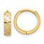 14K Polished CZ Hinged Hoop Earrings