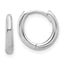 14K White Gold Polished Hinged Hoop Earrings