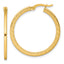 14k Polished 1.5 x 30mm Textured Greek Key Hoop Earrings