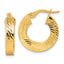 Square Tube Round Hoop Earrings in 14K Yellow Gold, 19.5mm Diamond-Cut - Sophia Jewelers
