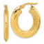 Knife-Edge Oval Tube Hoop Earrings in 14K Yellow Gold, 27mm - Sophia Jewelers