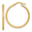 Tube Hoop Earrings in 14K Yellow Gold, 28x30mm Textured & Diamond-Cut - Sophia Jewelers