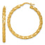 Twisted Tube Hoop Earrings in 14K Yellow Gold, 35mm Diamond-Cut - Sophia Jewelers