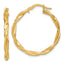 14k Polished Twisted 2.75 x 30mm Tube Hoop Earrings