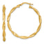 14k Polished Twisted 2.75 x 35mm Tube Hoop Earrings