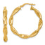 Twisted Tube Hoop Earrings in 14K Yellow Gold, 4x34mm - Sophia Jewelers