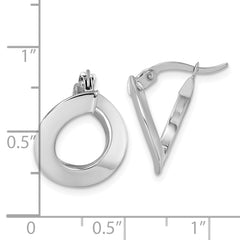 14k White Gold Polished Twisted Tube Hoop Earrings