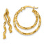 Wavy Double Circle Hoop Earrings in 14K Yellow Gold, 22mm - Sophia Jewelers