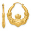Claddagh Hoop Earrings in 14K Yellow Gold, 23x26.5mm - Sophia Jewelers
