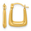 14k Polished 2.25mm Square Hollow Hoop Earrings