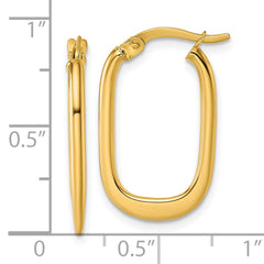 14k Polished Oval Tapered Tube Hoop Earrings