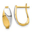 14k with White Rhodium Polished Hinged Hoop Earrings
