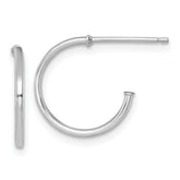 14k White Gold Polished 1.2 x 14mm Solid C-Hoop Post Earrings