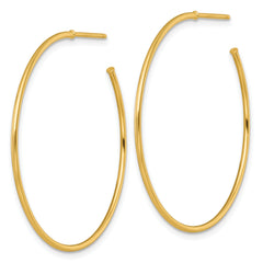 14k Polished 1.2 x 40mm Solid C-Hoop Post Earrings