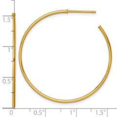 14k Polished 1.2 x 40mm Solid C-Hoop Post Earrings