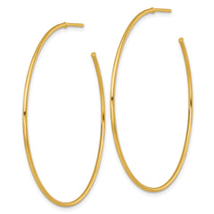 14k Polished 1.2 x 50mm Solid C-Hoop Post Earrings