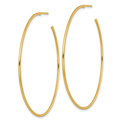 14k Polished 1.2 x 55mm Solid C-Hoop Post Earrings