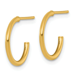 14k Polished 1.5 x 14mm Solid C-Hoop Post Earrings