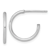 14k White Gold Polished 1.5 x 16mm Solid C-Hoop Post Earrings