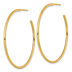 14k Polished 1.5 x 45mm Solid C-Hoop Post Earrings