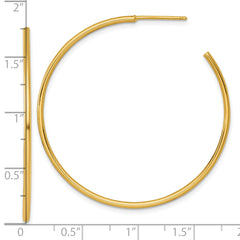 14k Polished 1.5 x 45mm Solid C-Hoop Post Earrings